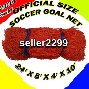 1 OFFICIAL SIZE SOCCER GOAL NET NETTING Orange Color Orono Sports