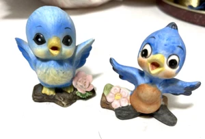 Dos pájaros azules miniatura Joseph originales y Taiwán - Imagen 1 de 5