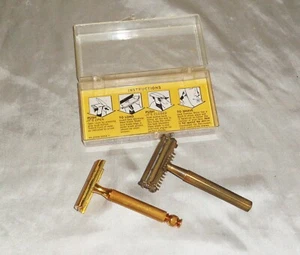 Vintage Gillette Stainless Safety Razor 1950s Set of 2, Autostrong - Picture 1 of 4