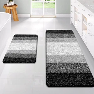 Bathroom Rug Set 2 Piece, Soft Absorbent Microfiber Bath Rug Set, Non-Slip, Mach - Picture 1 of 12
