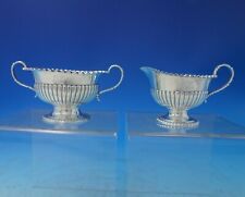 Wave Edge by Tiffany and Co Sterling Silver Sugar Creamer Set 2pc c.1900 (#5895)