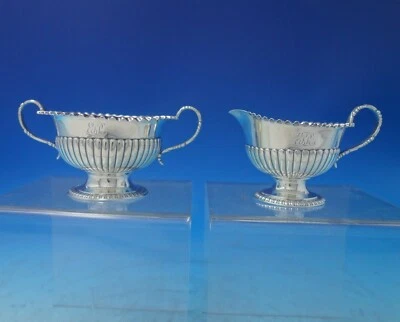 Juego de crema de azúcar de plata esterlina Wave Edge de Tiffany and Co 2 piezas c.1900 (#5895) Foto 1 de 4