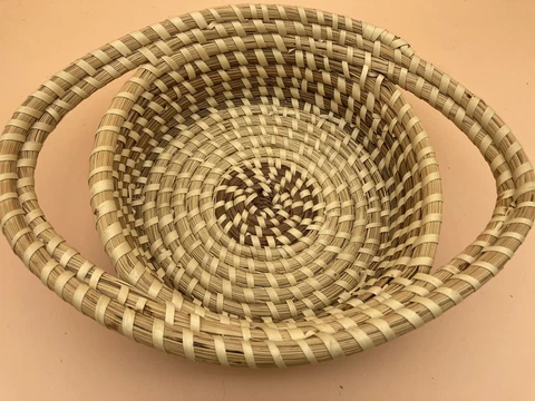 Charleston South Carolina Sweet grass Sweetgrass Bread Basket  11” Double Handle Cover