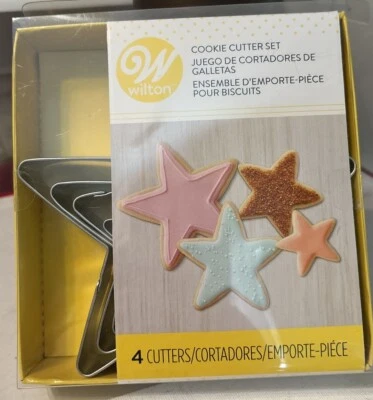 Juego de cortador de galletas Wilton en forma de estrella 4 unidades tamaños surtidos NUEVO en paquete Foto 1 de 4