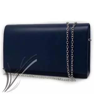 Pochette blu donna ecopelle cerimonia clutch piccola borsetta elegante a mano - Foto 1 di 2