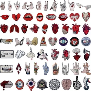 Embroidered Patches Iron Sew On logo patch f jeans Badges appliques Love hearts - Picture 1 of 74