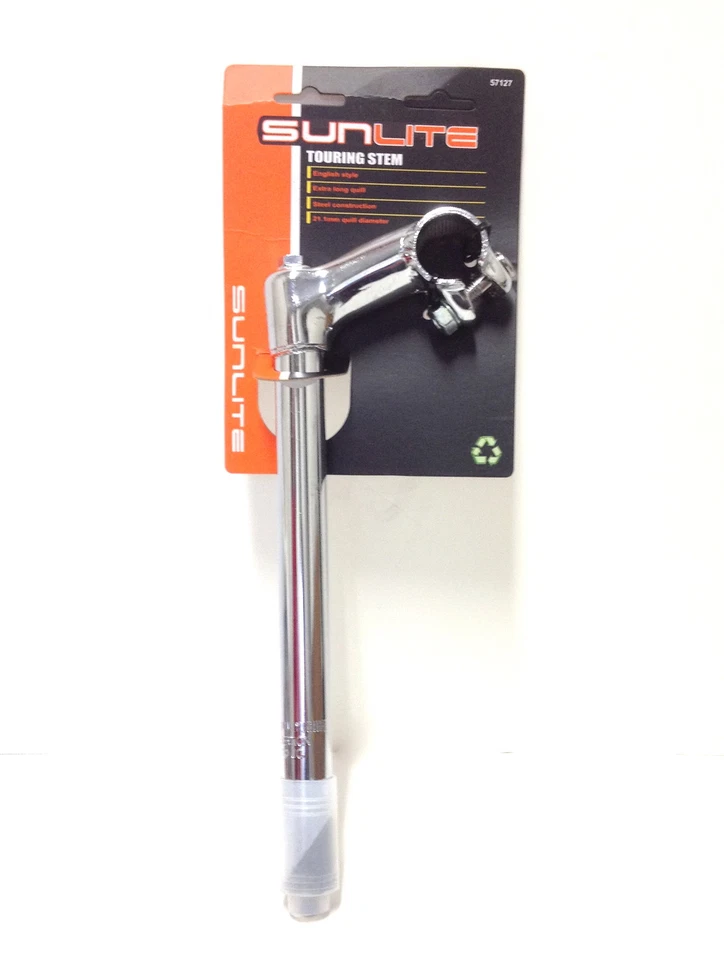 EXTRA LARGO TOURING PLUMA BICICLETA BICICLETA VÁSTAGO 21,1mm DIÁMETRO ACERO NUEVO Foto 1 de 1