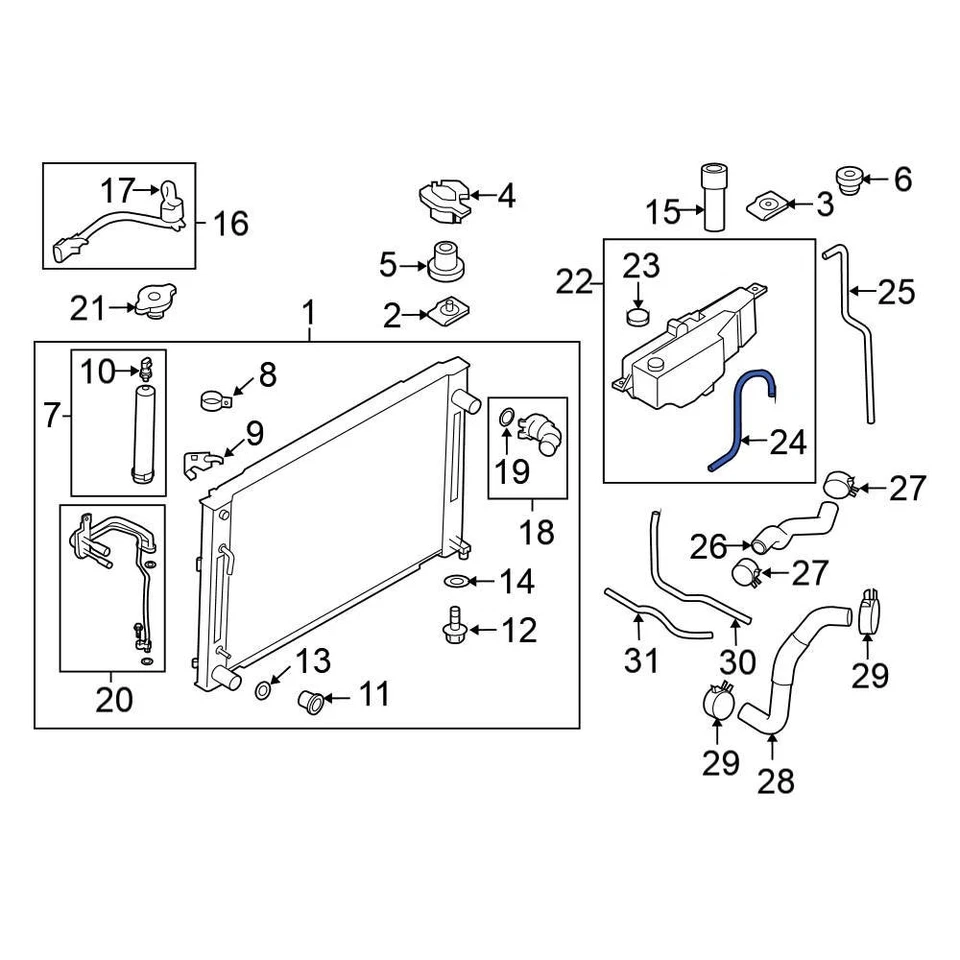 For Nissan 370Z 2009-2012 Nissan 21741JK000 Engine Coolant Reservoir Hose Foto 1 de 1