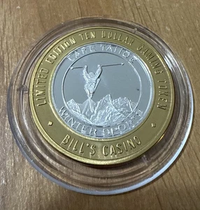 RARE 2014 G Winter Sports .999 $10 Silver Strike Bills Casino Lake Tahoe Nevada - Bild 1 von 5