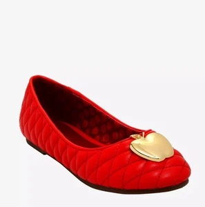 Disney Snow White Red Quilted Apple Flats Shoes Womens Small 5/6 Hot Topic NWOB - Picture 1 of 13