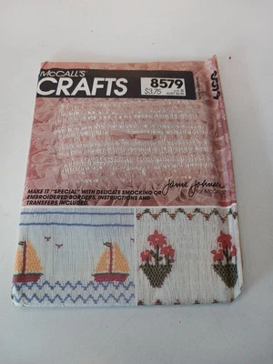 Vintage McCalls Pattern 8579 Smocking Embroidery Sampler UNCUT - Image 1 of 2