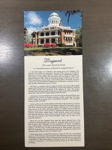 Vintage Staton Hall & Long Wood Mansion Broschüre Natchez Pilgerfahrten MS B46 - Bild 1 von 2