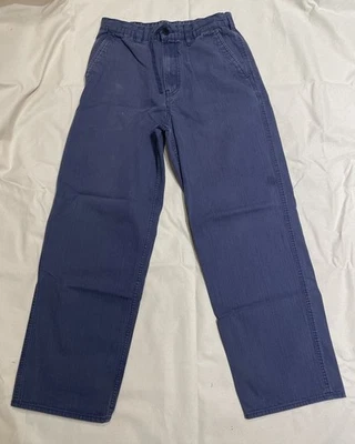 PANTALONES MUJI Para Hombres M Medianos Azul ESPIGA Sarga Algodón FÁCIL TRABAJO PANTALONES 30 31 32 Foto 1 de 4