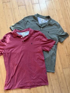 Volcom Polo Shirts Mens Size XL Red Green Embroidered Logo Short Sleeve - Picture 1 of 10