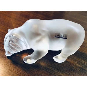 Antike Lalique Bernstein Kristallglas Bär Ursus Figur L 18 x B 9 x H 10 cm - Bild 1 von 4