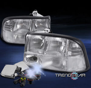 1998-2004 GMC SONOMA/2001 JIMMY CRYSTAL REPLACEMENT HEADLIGHT CHROME W/8000K HID