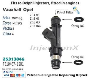 Fuel Injector Service Kit O-Ring 25313846 for Vauxhall Astra Corsa Vectra Zafira - Picture 1 of 1