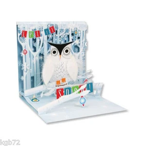 3D Snowy Owl Pop Up Card Christmas Card by Up With Paper Treasures #1056 - Picture 1 of 2