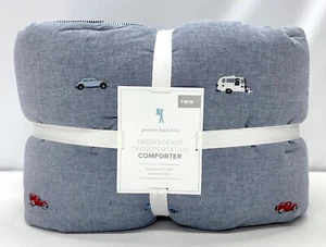 Pottery Barn KIDS Embroidered Transportation Icons TWIN Comforter - Picture 1 of 2