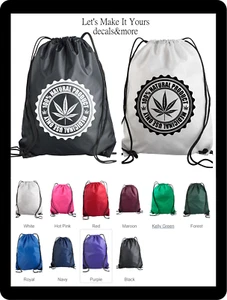 MARIHUANA 100% PRODUCTO NATURAL HOJA LOGOTIPO PERSONALIZADO CORDÓN MOCHILA DEPORTIVA - Imagen 1 de 1