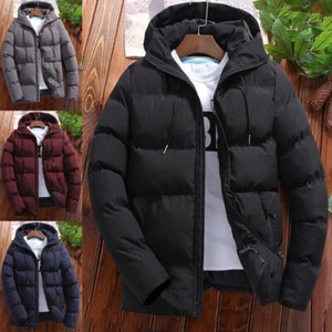 Men's Winter Ultralight Coat Hooded Puffer Jacket Bubble Coat Cotton Jacket UK - Picture 1 of 17