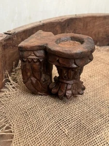 Antique Wooden Wall Hanging Candle Holder Original Old Fine Hand Crafted - Picture 1 of 8