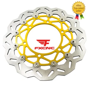 For Ninja 250R 2008 2009-2012 CNC Front Brake Disc Rotor 320mm Floatable Gold - Picture 1 of 11