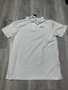 Under Armour 1377346 Boys White UPF50 Performance Polo T-Shirt Size Youth XL - Picture 1 of 5