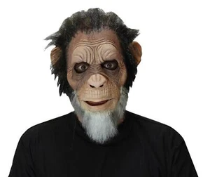 ADULT OLD JULIUS APE CHIMPANZEE MONKEY LATEX FACE MASK COSTUME TB50035 - Picture 1 of 1