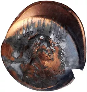 ER111 1998 Lincoln Cent--Struck 25% Off Center with Reverse Mirror Brockage-- Mi - Picture 1 of 9