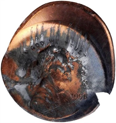 ER111 1998 Lincoln Cent--Struck 25% Off Center with Reverse Mirror Brockage-- Mi - Image 1 of 4