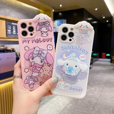 Funda de teléfono con soporte de dibujos animados 3D de moda para Samsung S25 Ultra S24 S23 S22 S9 A55 A35 Foto 1 de 4