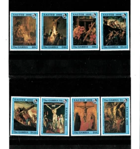 VINTAGE CLASSICS - Gambia 1992 - Easter Art - Set of 8 Stamps Scott 1207-14 MNH - Picture 1 of 1