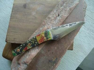 Origami Paper Handled Hand Forged Kiridashi Knife, Made to Order - Picture 1 of 5