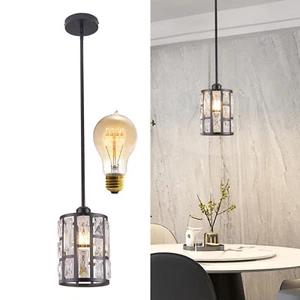 Modern Crystal Ceiling-mounted Pendant Light Height Adjustable Ceiling Light - Picture 1 of 24