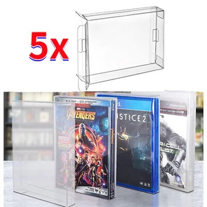 5x Box Protectors Clear Cases For PS3 PS4 Video Games Custom Playstation 3/4 US - Picture 1 of 12