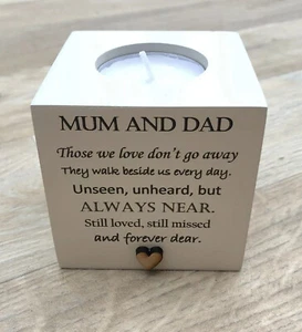 Personalised Candle In Memory of MUM DAD or ANY NAMES Memorial BEREAVEMENT - Picture 1 of 4