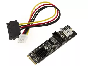 Carte M2 PCIe M Key 2 ports USB3 5G sur connecteur 19 pin et type E - VIA VL805 - Photo 1/4