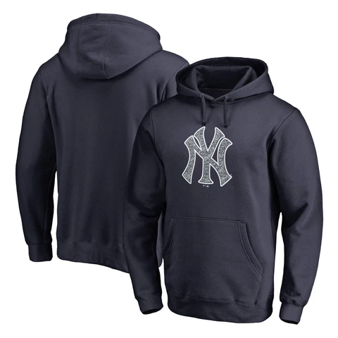 Men's Fanatics Branded Navy New York Yankees Static Logo Pullover Hoodie 2XL Cover