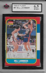 1986-87 FLEER BASKETBALL Bill Laimbeer #61 KSA 6.5 ENM+ Detroit Pistons - Picture 1 of 2