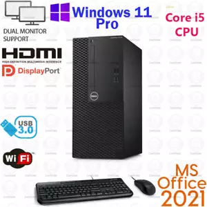 Dell OptiPlex 3050 Desktop Computer Core i5 16GB RAM 512GB SSD Win11 Office 2021 - Picture 1 of 4