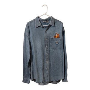 Disney Totally Tigger Pocket  Denim Long Sleeve Women's Shirt - Picture 1 of 7
