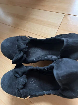 Zapatos sin cordones planos de ballet de gamuza negros Louis Vuitton para mujer talla US 7,5/38 Foto 1 de 4