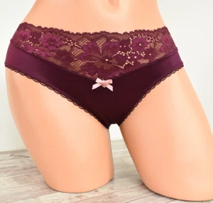 Victoria's Secret KLEINER *BODY VON VICTORIA* SPITZEN TAILLENHIPHUGGER *Kir/Rotwein* - Bild 1 von 4