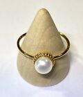 High Quality Excellent Gold Paint Silver Pearl Ring Dia Adjustable