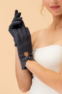 Puder Suki Damen Handschuhe (schieferfarben) Geschenktüte inklusive AW23 UVP 23,00 £ (50 % RABATT) - Bild 1 von 2