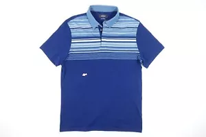 ALFANI STRIPED BLUE MEDIUM STRETCH POLO SHIRT MENS DEFECT - Picture 1 of 7