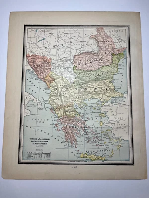 1887 年土耳其亚洲地图 Fm 1887 年 Cram's 无与伦比的世界地图集 查看说明 — 第 1/4 张图片