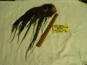 1 WHITING DARK GRAY ROOSTER CHICKEN SADDLE Hackles Fly Fish Hair Craft #C - Picture 1 of 4