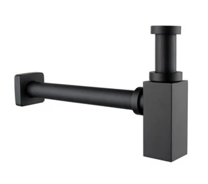 CUBE Siphon Sifon Flaschensiphon Waschschale Waschbecken Waschtisch schwarz - Bild 1 von 3